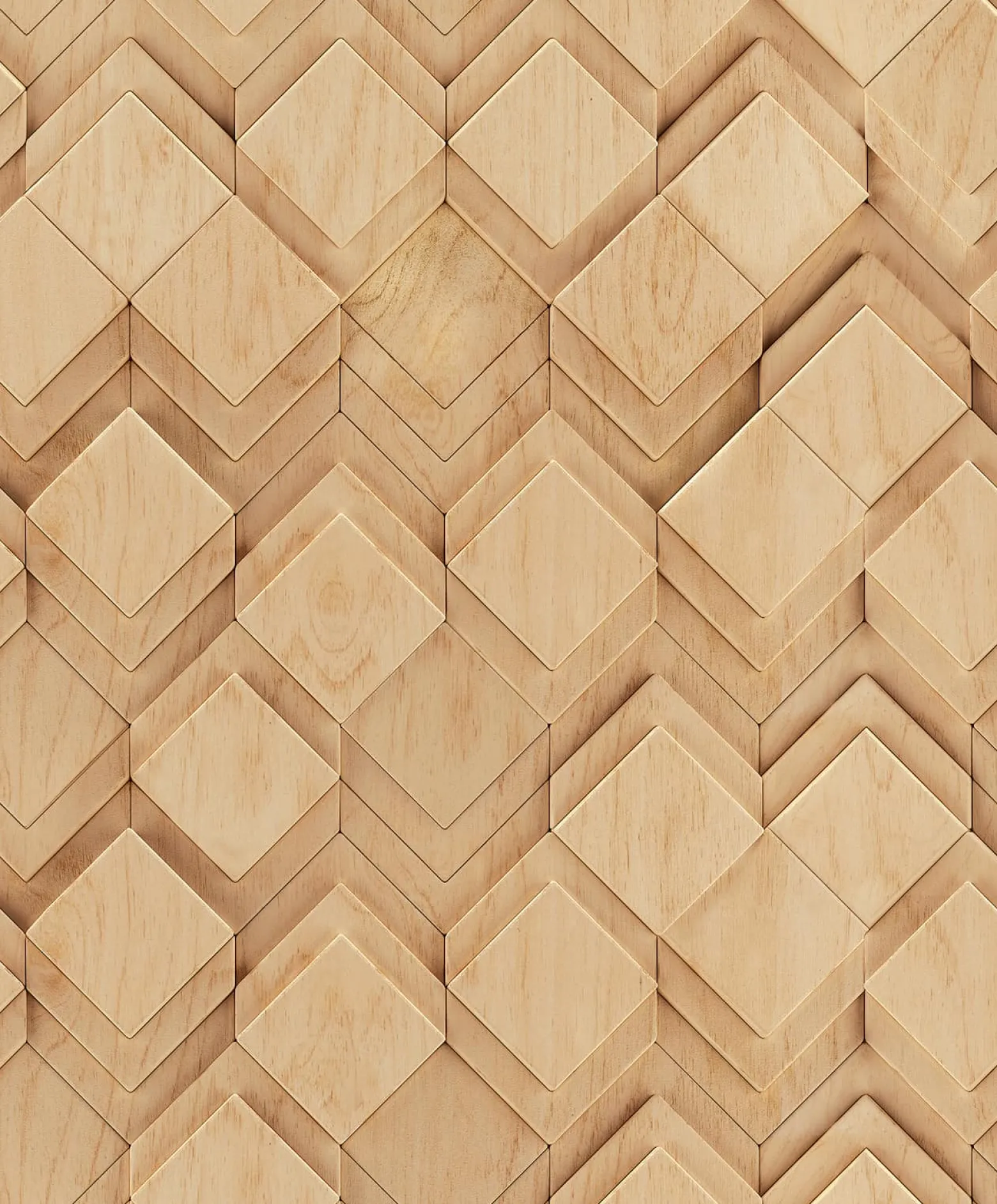 Vliestapete Holzoptik Grafisch Rauten Beige 81676