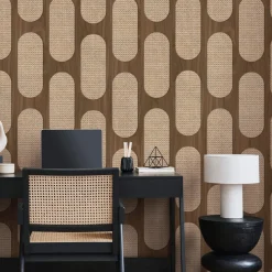 Vliestapete Holzoptik Grafik Braun Beige 81637