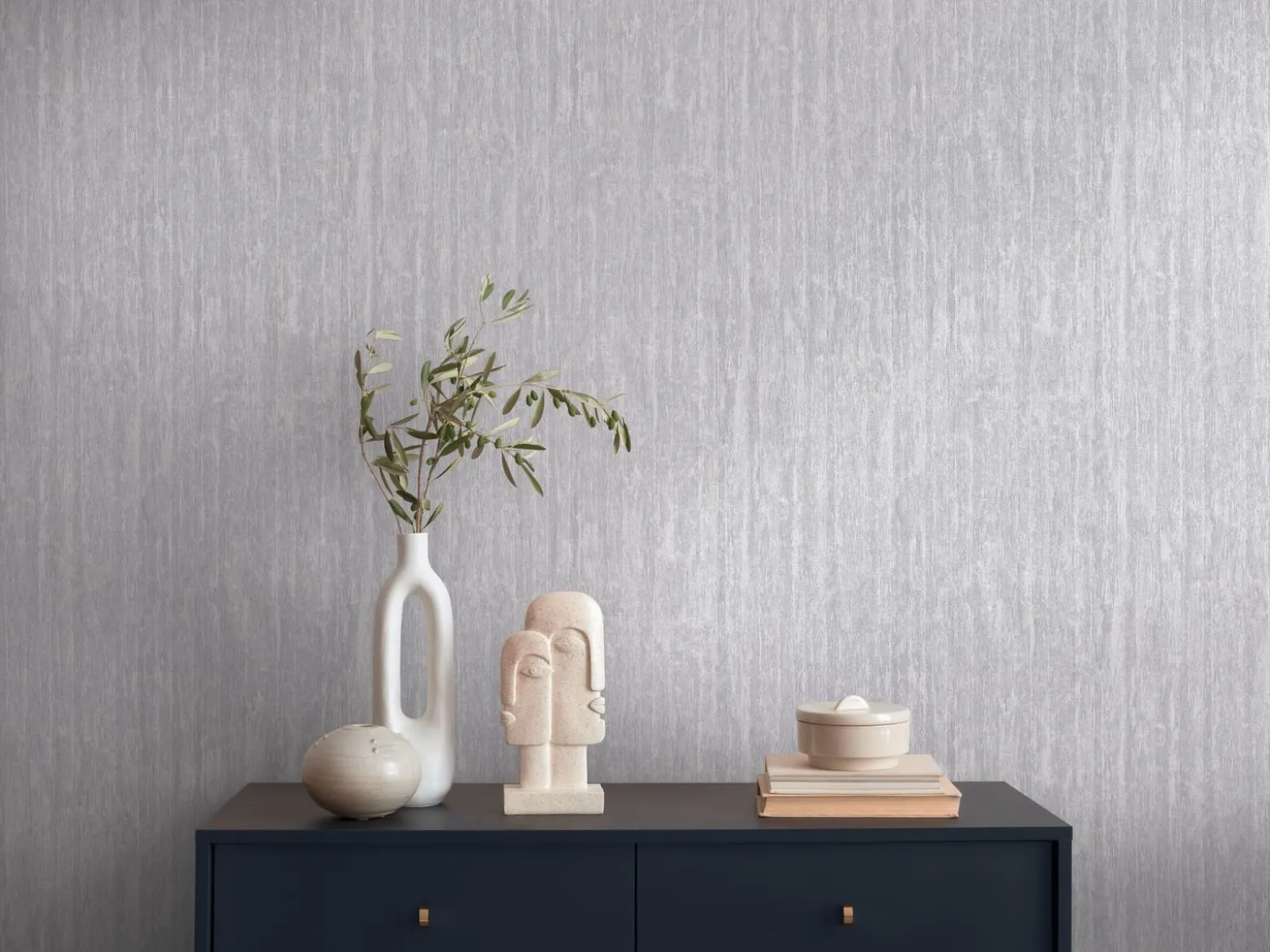 Vliestapete Holzoptik Grau Silber Metallic 39561-2