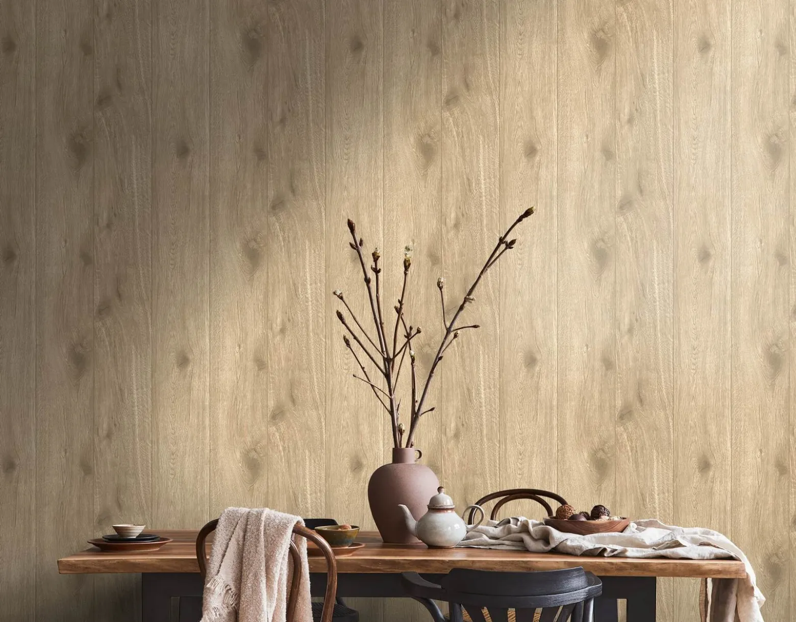 Vliestapete Holz-Optik Holzbretter hellbraun 30043-4