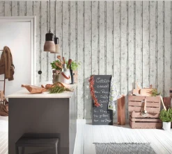 Vliestapete Holz-Optik Holzwand weiß Lutèce 95370-1