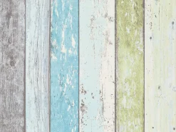 Vliestapete Holz-Optik Planken grün blau AS Creation