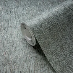 Vliestapete Holzoptik Rinde Grün Silber Metallic 39562-3