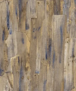 Vliestapete Holz Optik Shabby Braun Beige Blau A62802