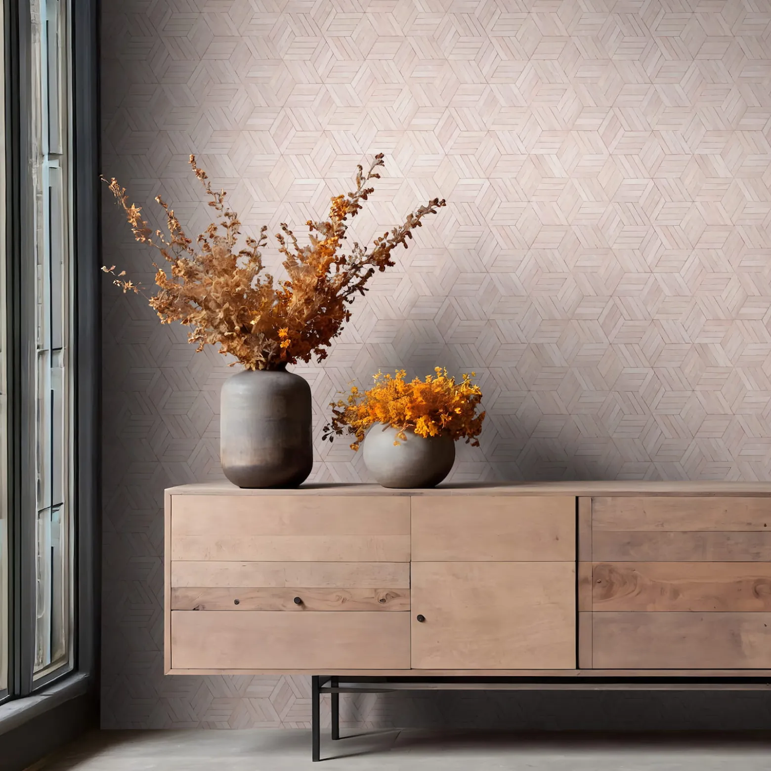 Vliestapete Holzoptik Shabby Stil Rosa Grau 89002