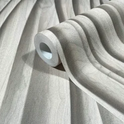 Vliestapete Holzoptik Wellen Grafik Beige Grau 81666