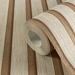 Vliestapete Holzpaneele Beige Kupfer Metallic 78665-2