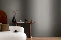 Vliestapete Holzpaneele Dunkelgrau Schwarz 78628-4