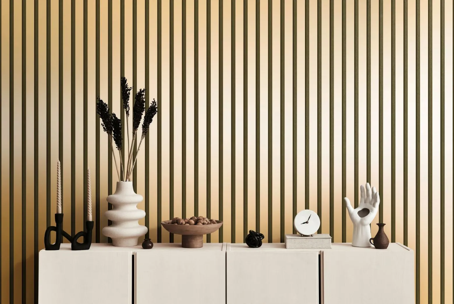 Vliestapete Holzpaneele Gold Metallic Schwarz 78627-2
