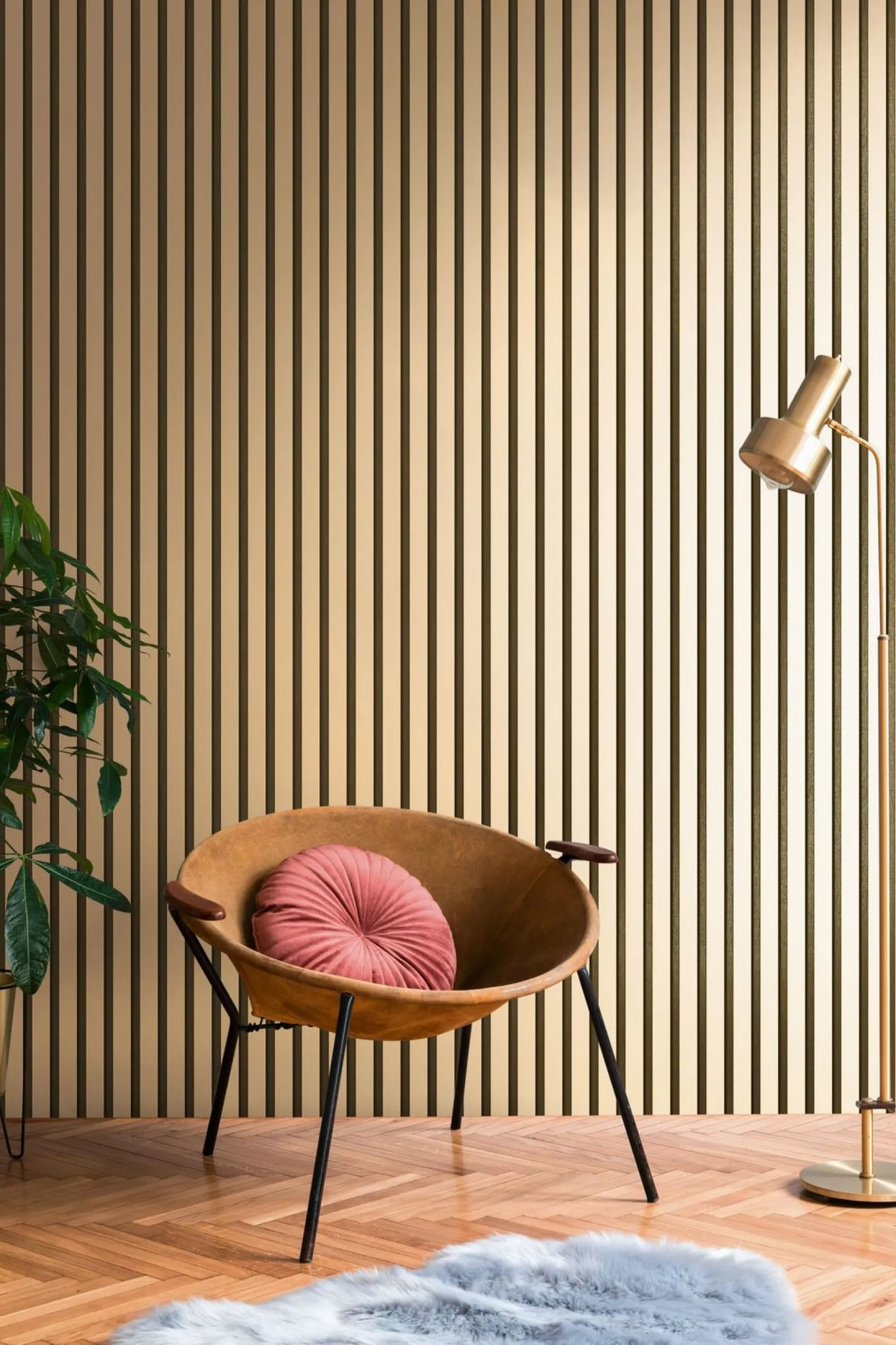 Vliestapete Holzpaneele Gold Metallic Schwarz 78627-2