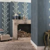 Vliestapete Holz Ranken blau Metallic Marburg 58255