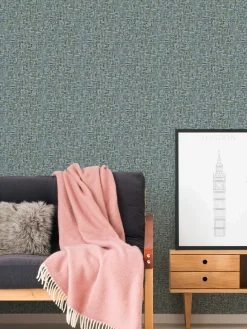 Vliestapete Holz Rattan blau 37706-3