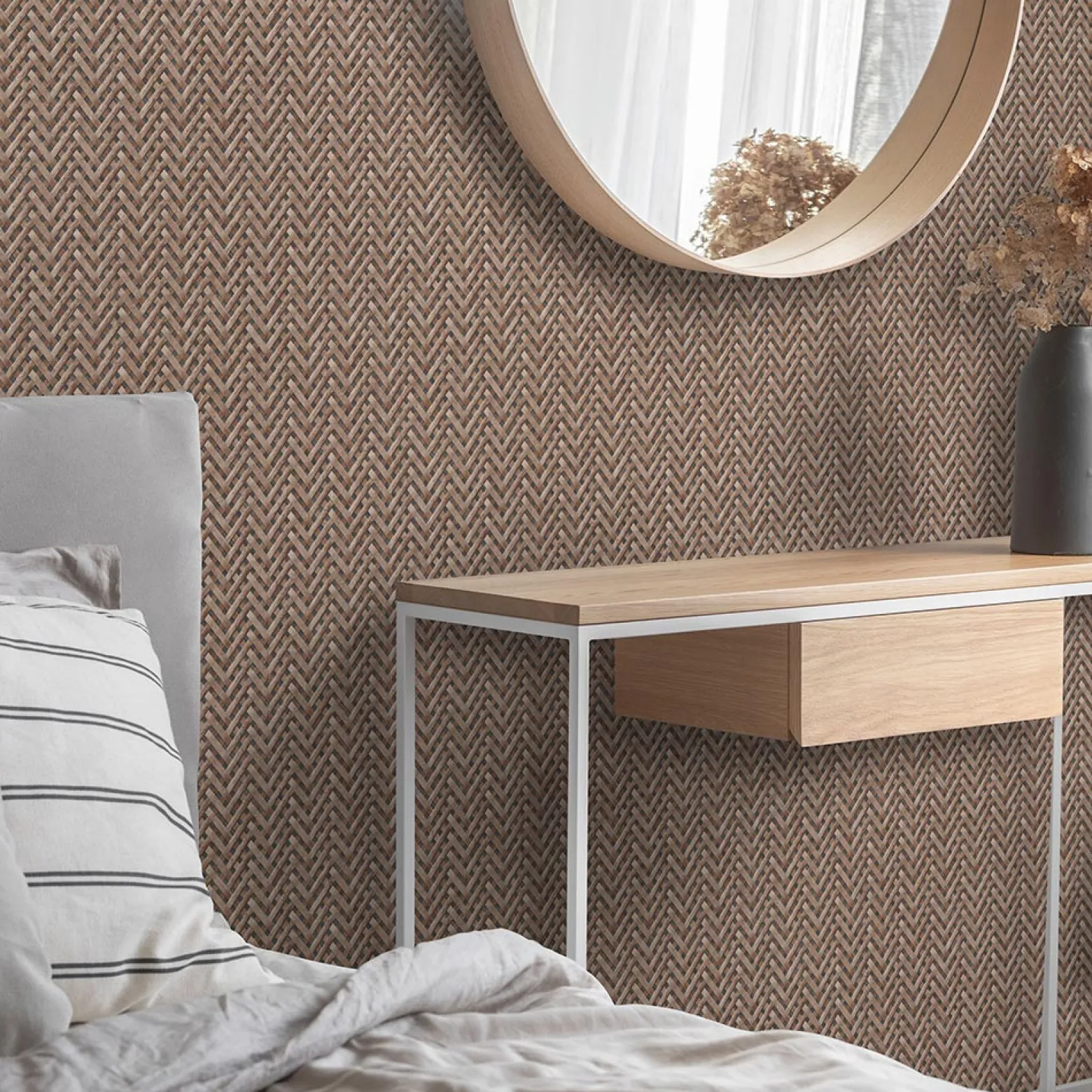 Vliestapete Holz Rattan braun schwarz 10209-11