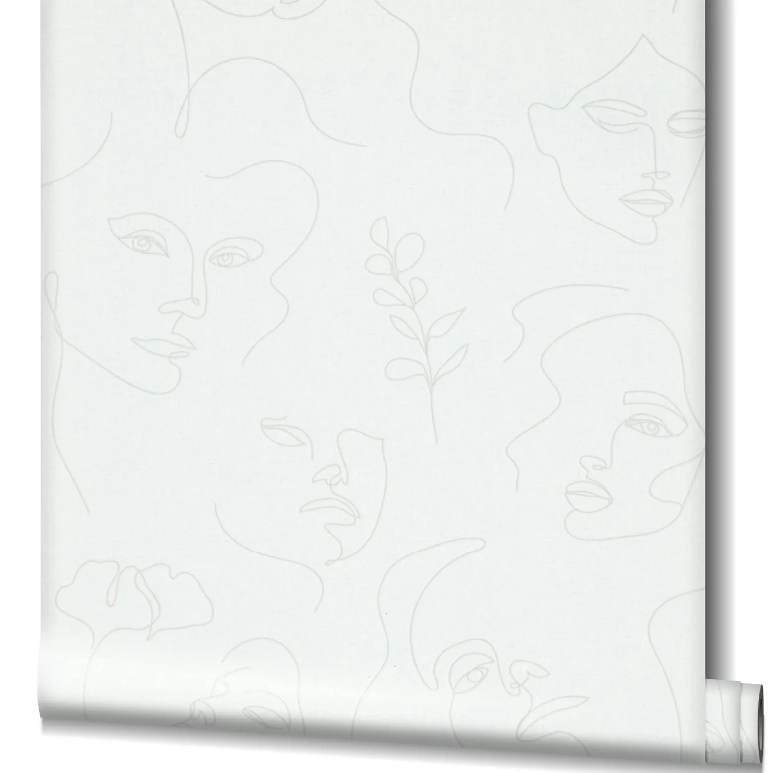 Vliestapete Illustration Weiß Creme Metallic 82435