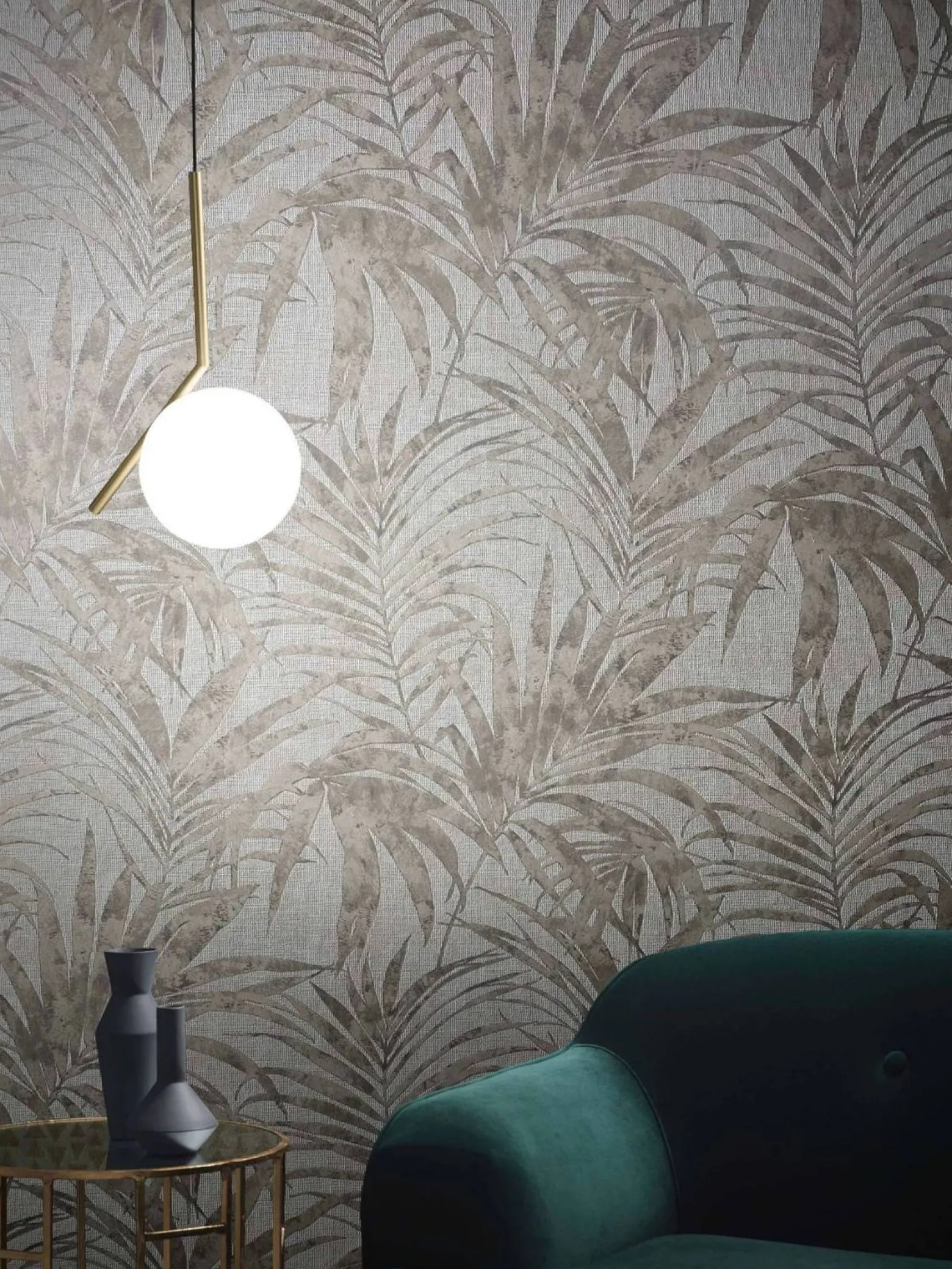 Vliestapete Ivy Blätter Weiß Beige 82270 Novamur