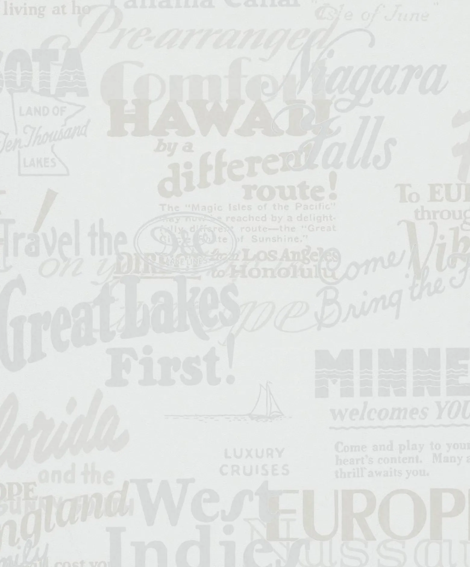 Vliestapete Ivy Schrift Weiß Beige 82326 Novamur