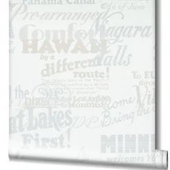 Vliestapete Ivy Schrift Weiß Beige 82326 Novamur