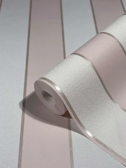 Vliestapete Ivy Streifen Weiß Rosa 82305 Novamur
