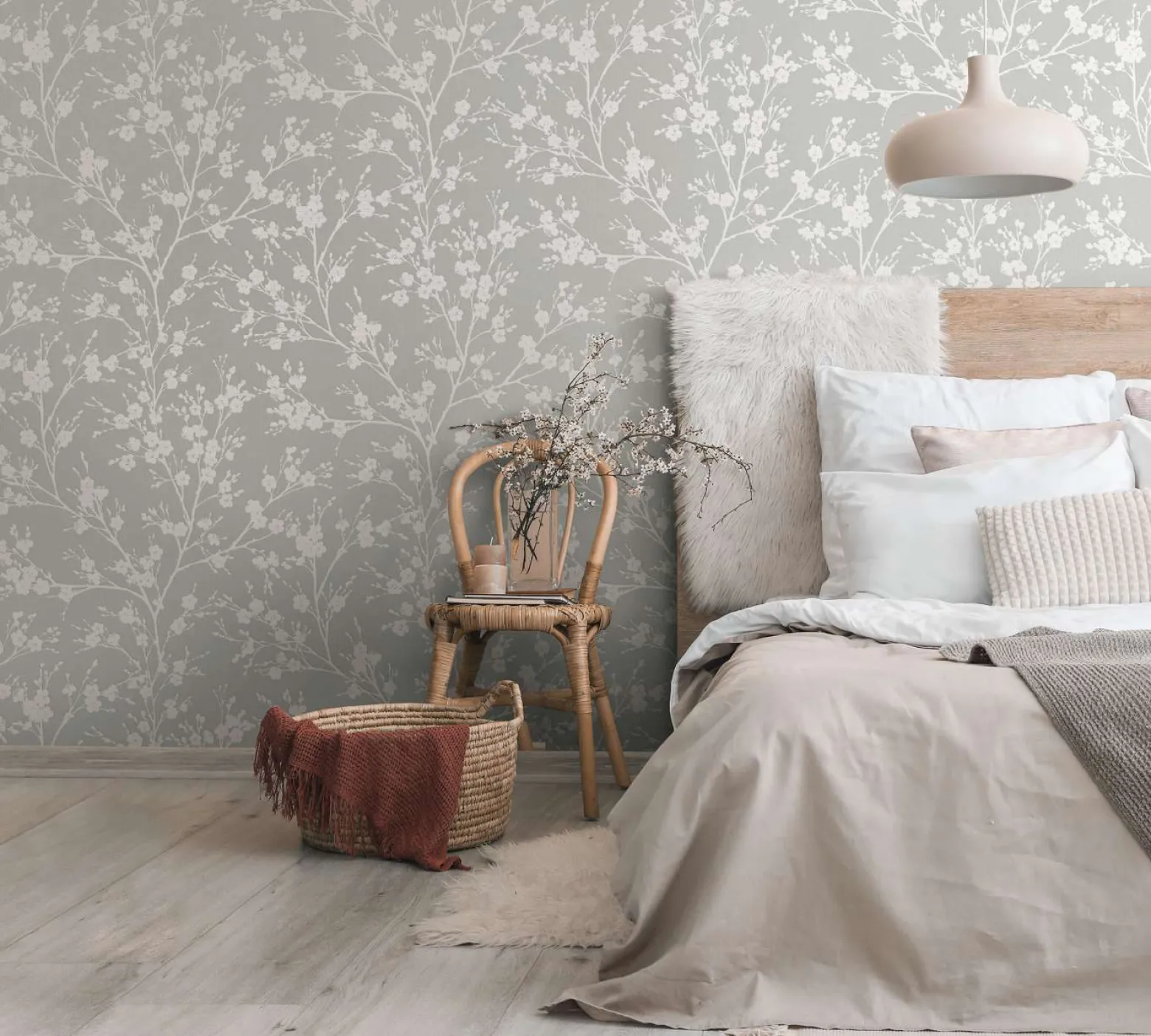 Vliestapete Ivy Struktur Blumen Beige 82314 Novamur