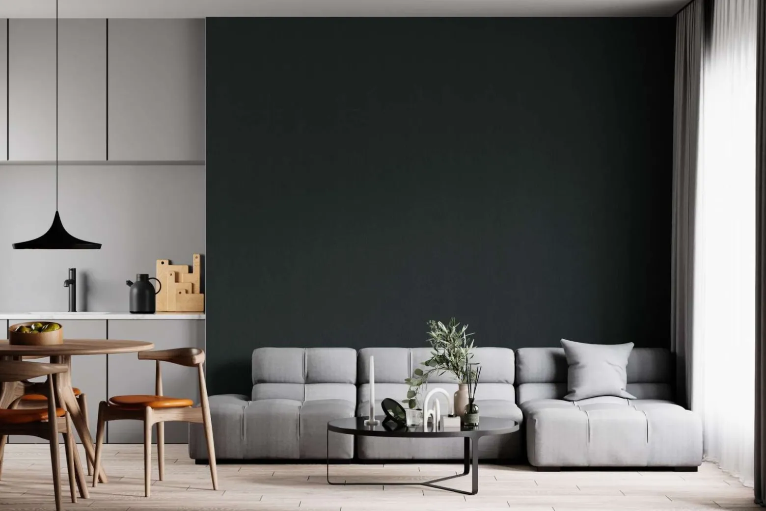 Vliestapete Ivy Uni Struktur Schwarz 82332 Novamur