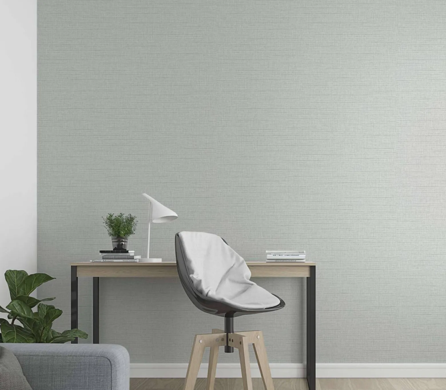 Vliestapete Ivy Uni Struktur Grau 82292 Novamur