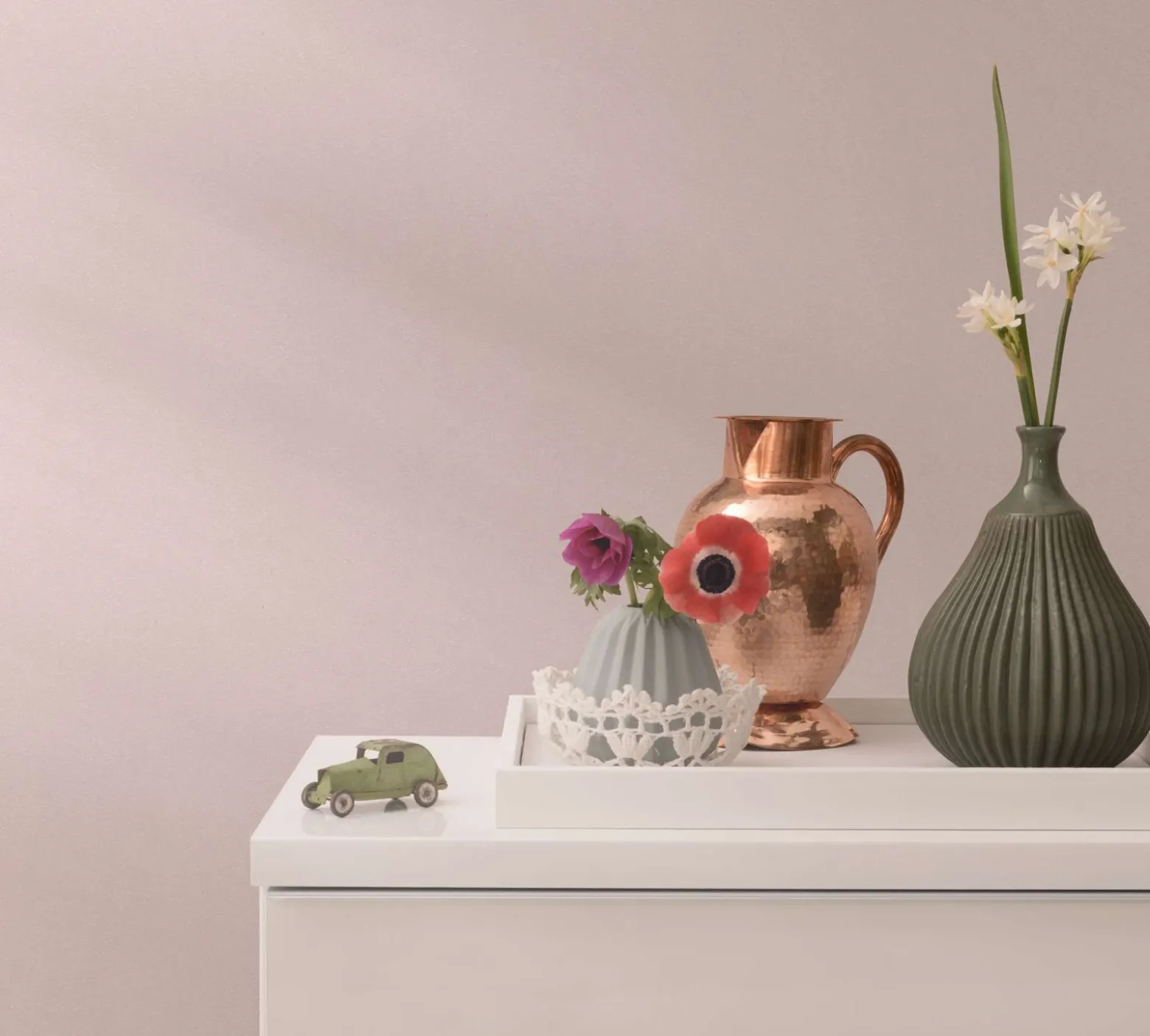 Vliestapete Ivy Uni Struktur Rosa 82309 Novamur