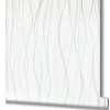 Vliestapete Ivy Wellen Struktur Weiß Beige 82319 Novamur