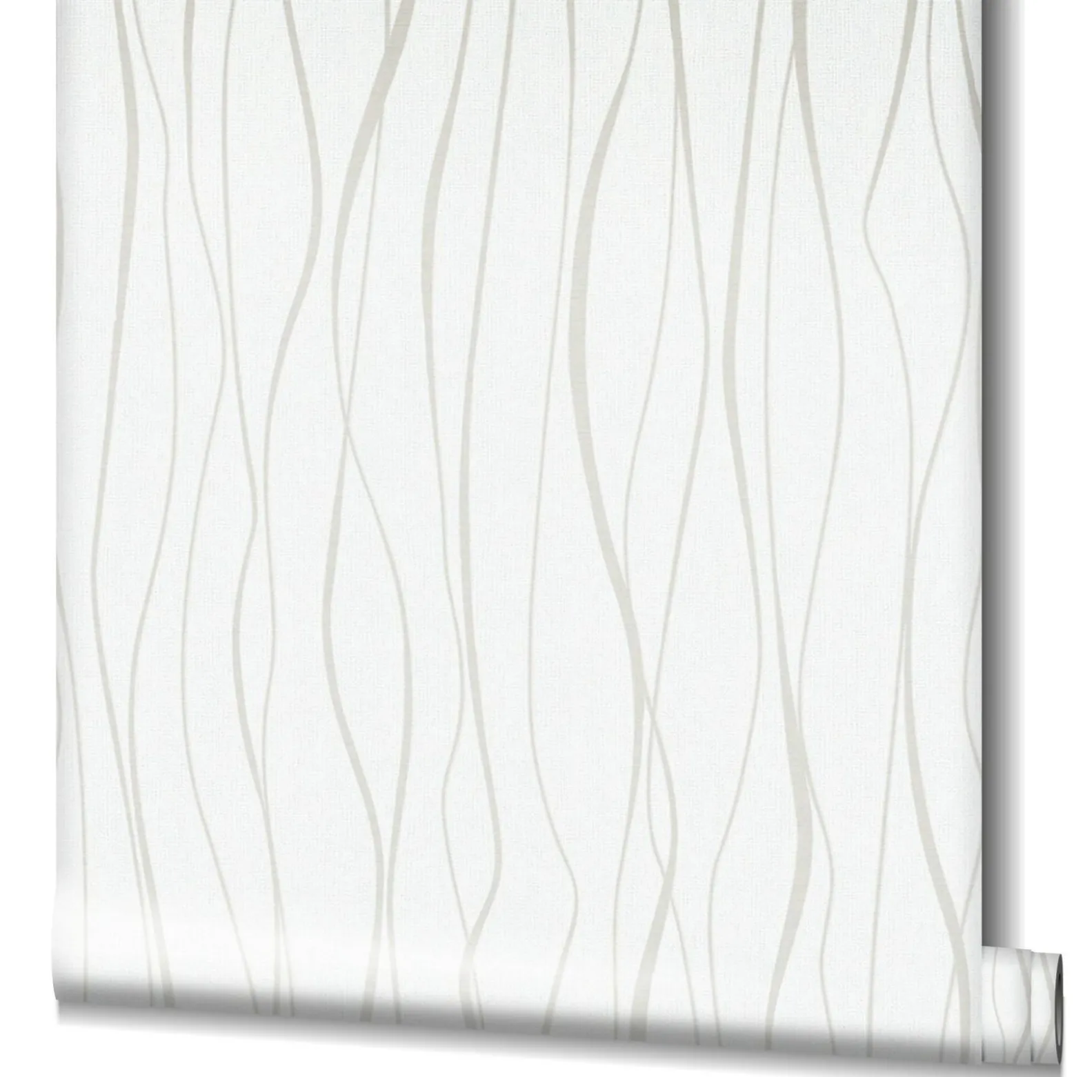 Vliestapete Ivy Wellen Struktur Weiß Beige 82319 Novamur