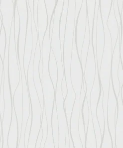 Vliestapete Ivy Wellen Struktur Weiß Beige 82319 Novamur