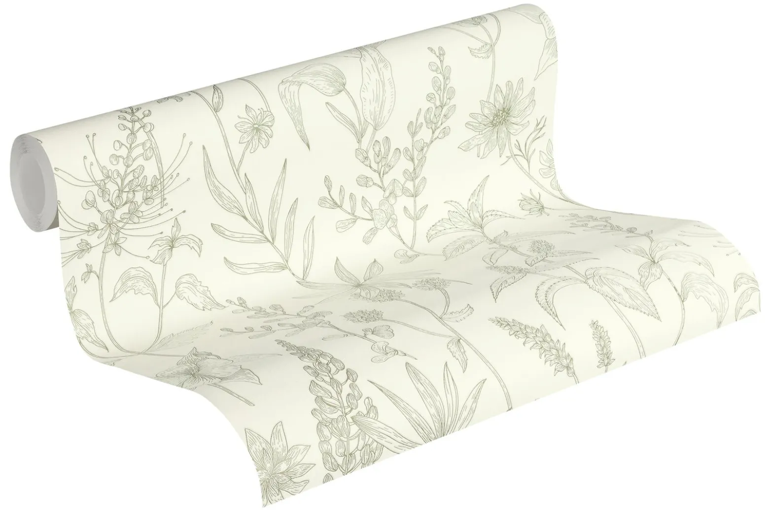 Vliestapete Jette Joop Blätter weiß grün Glitzer 37363-5