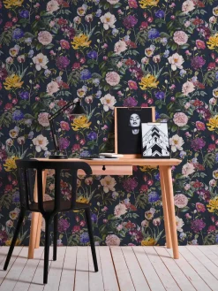 Vliestapete Jette Joop Blumen grau-blau grün 37336-4