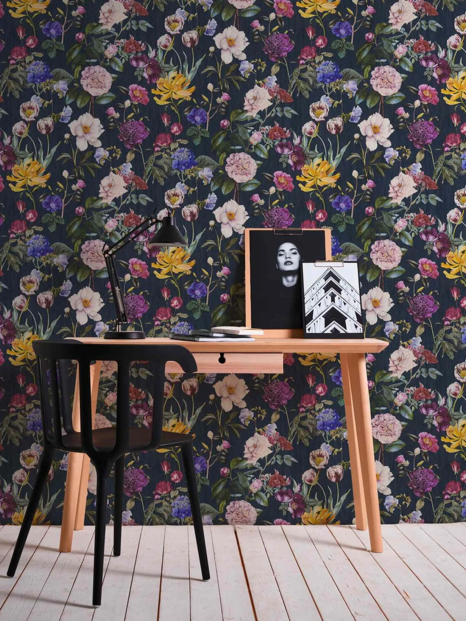 Vliestapete Jette Joop Blumen grau-blau grün 37336-4