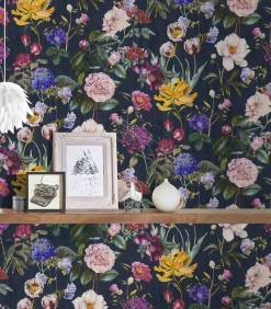 Vliestapete Jette Joop Blumen grau-blau grün 37336-4
