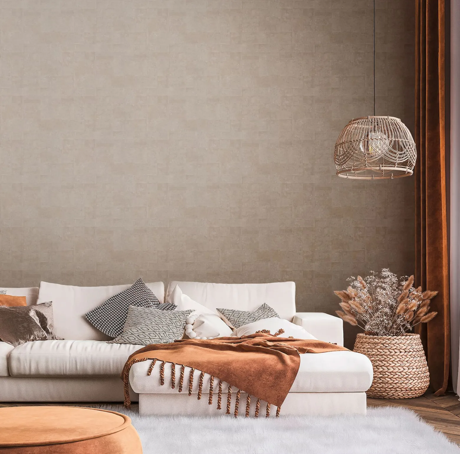 Vliestapete Kacheln Gold Braun Metallic 39671-1