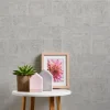 Vliestapete Kacheln Grau Silber Metallic 39671-3