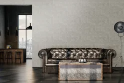 Vliestapete Kacheln Grau Silber Metallic 39671-3