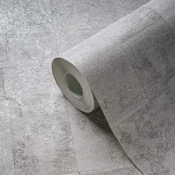 Vliestapete Kacheln Grau Silber Metallic 39671-3