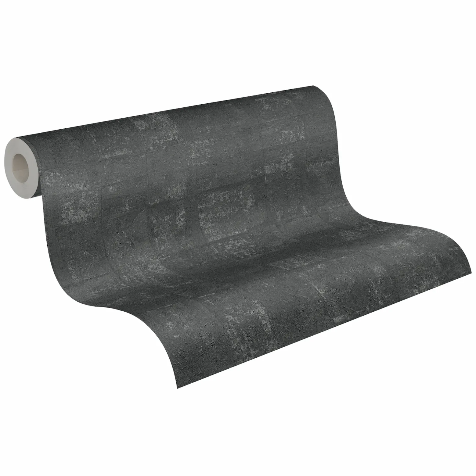 Vliestapete Kacheln Schwarz Silber Metallic 39671-4