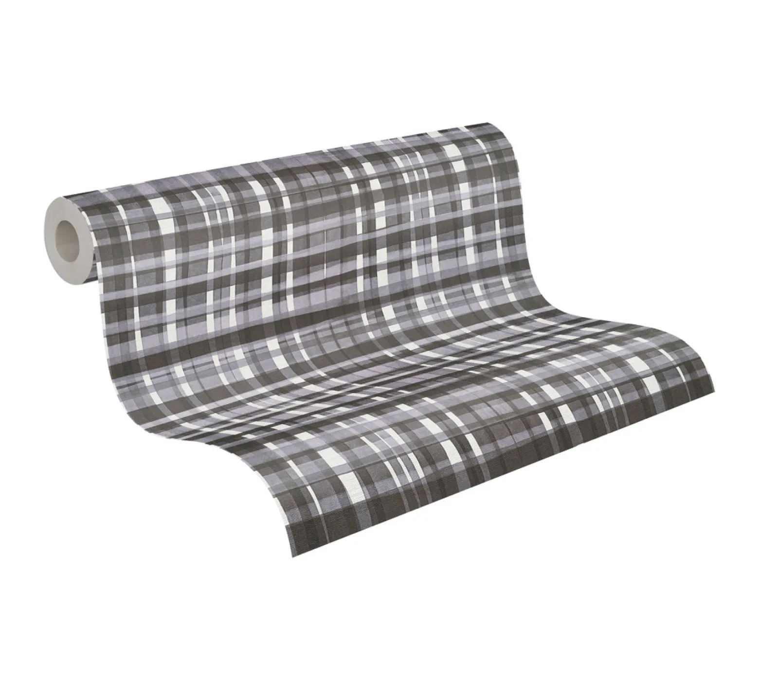 Vliestapete Kariert Textiloptik Schwarz Weiß 78224-4