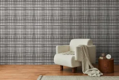 Vliestapete Kariert Textiloptik Schwarz Weiß 78224-4