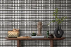 Vliestapete Kariert Textiloptik Schwarz Weiß 78224-4