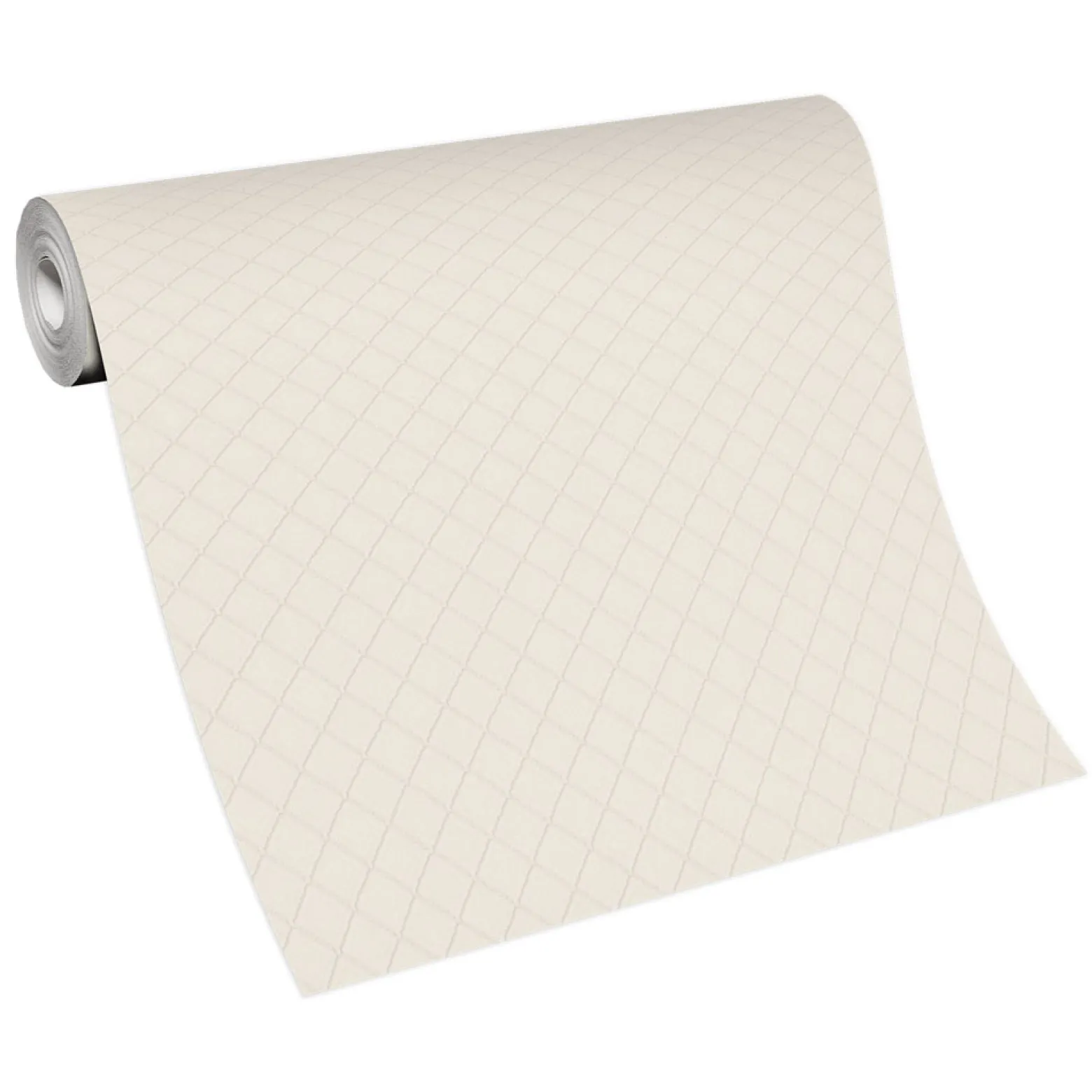 Vliestapete Karo Muster Stoff Optik Beige Glanz 10289-14