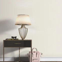 Vliestapete Karo Muster Stoff Optik Beige Glanz 10289-14