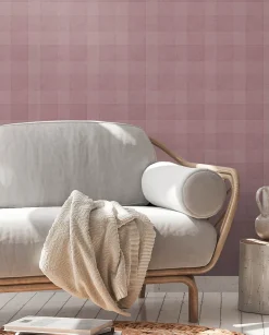 Vliestapete Karo Muster Textil Optik Lila 38664-5