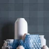 Vliestapete Karo Muster Textil Optik Blau 38664-2