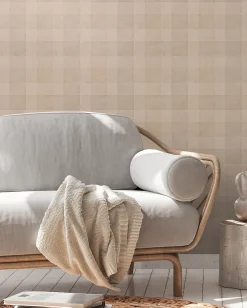 Vliestapete Karo Muster Textil Optik Braun 38664-1