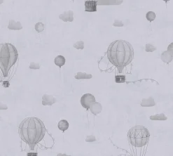 Vliestapete Kinder Ballons Wolken Grau 77077-2