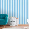 Vliestapete Kinder Blockstreifen blau weiß 38148-5