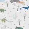Vliestapete Kinder Dinosaurier Wald Creme Grün 77140-1
