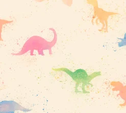 Vliestapete Kinder Dinosaurier bunt gelb 38146-1